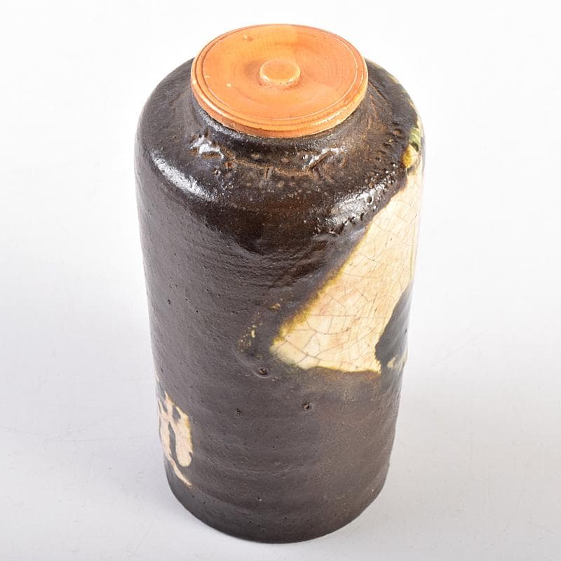 茶道具　尾形乾山作　竹文　茶入　袱紗付　玄々斎極め箱　M　R7707