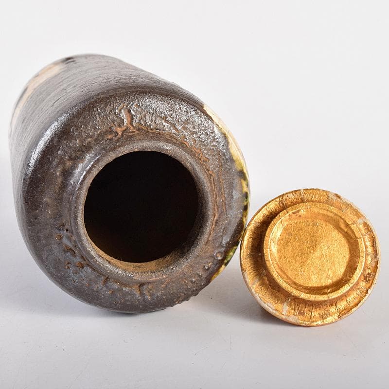 茶道具　尾形乾山作　竹文　茶入　袱紗付　玄々斎極め箱　M　R7707