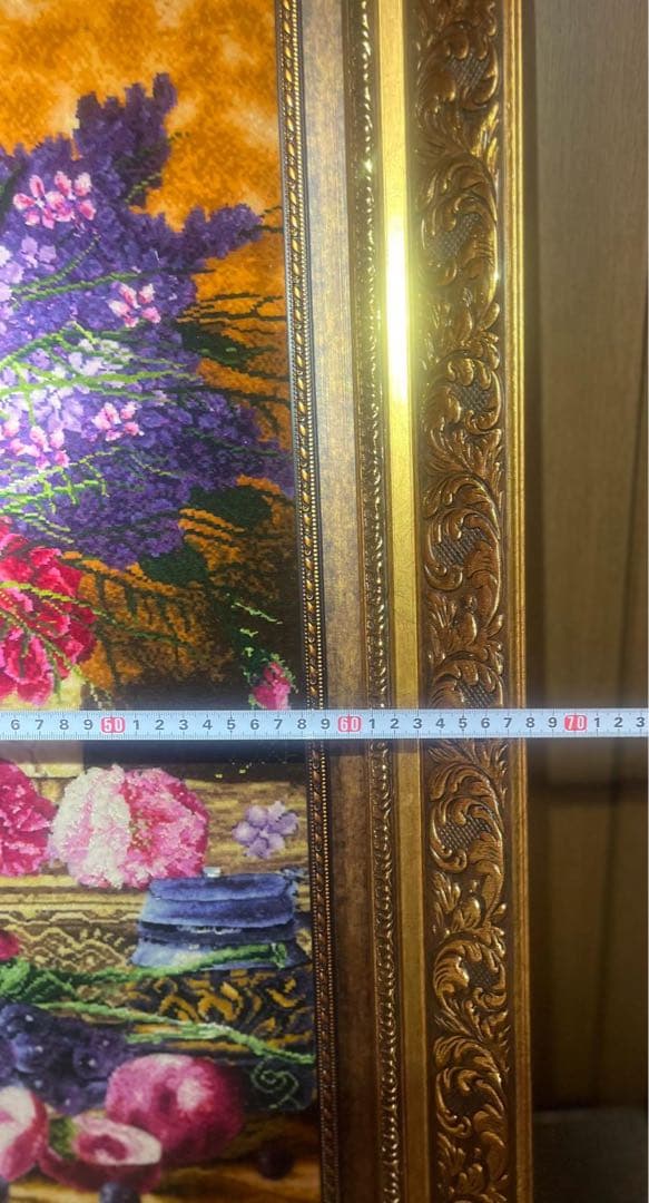 ペルシャ絨毯　絵画絨毯　タブリーズ産　手織り　タペストリー　横500✖️縦740㎜