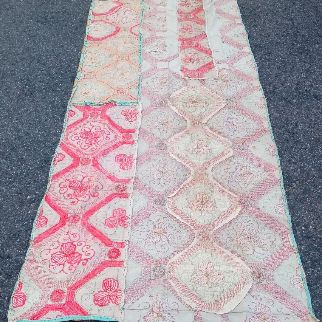 総金駒刺繍　打敷　内敷　総刺繍　仏教美術　地歌舞伎　歌舞伎　襤褸　骨董　古布