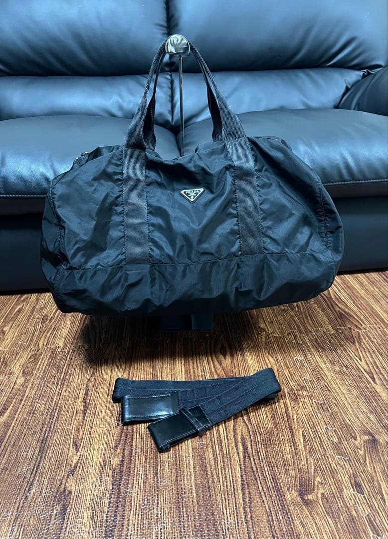 【 美品 】PRADA ボストンバッグ 2way 三角ロゴ ナイロン ブラック