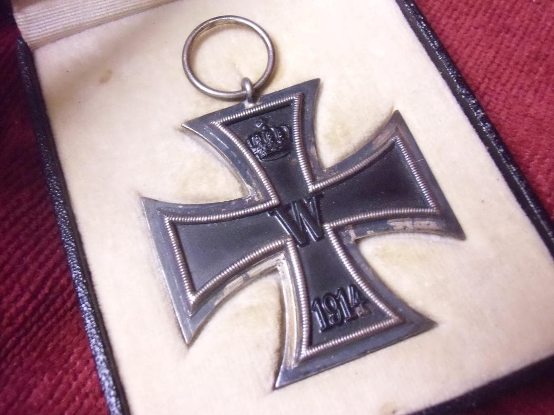 Ｗ帝政ドイツ軍/プロイセン王国＊１９１４鉄十字勲章２級＋箱（実物）