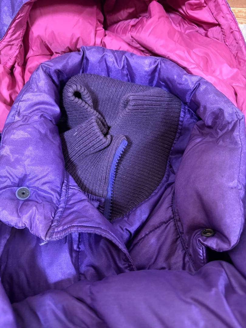 レオン へらぶな　ダウンスーツ上下　紫
