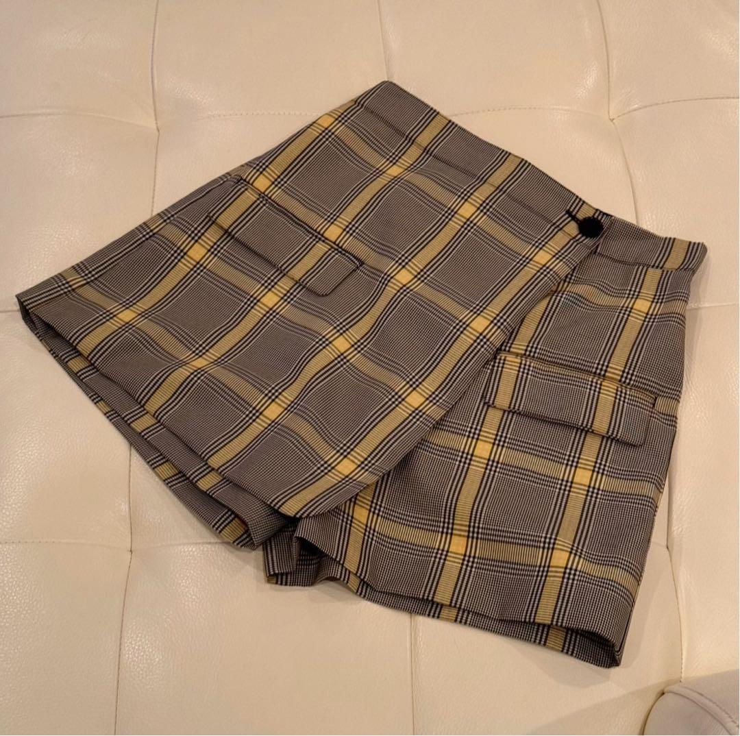 MSGM 38サイズ　スコート　イエロー　グレー