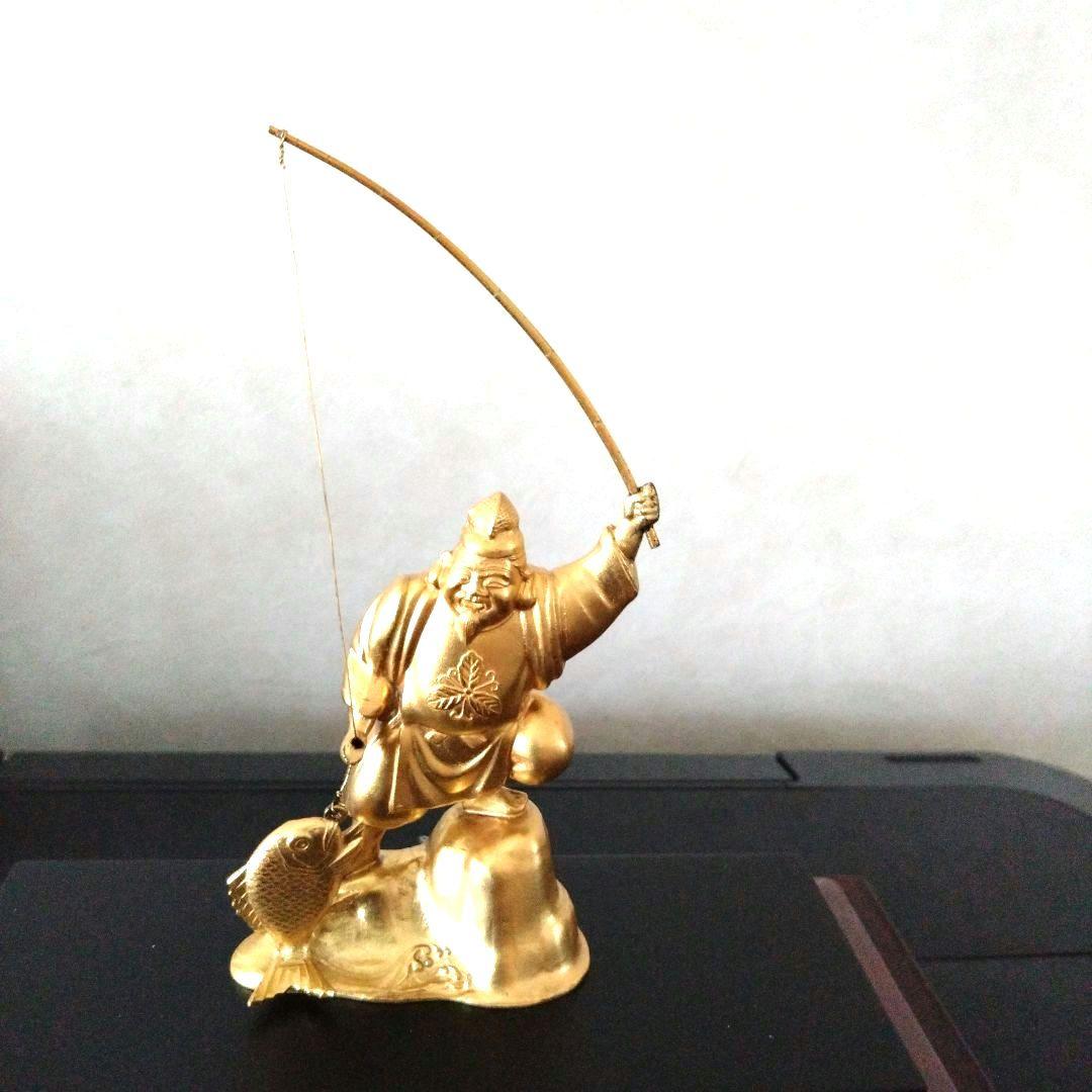 純銀製 恵比寿・大黒天 置物(ガラスケース付き)