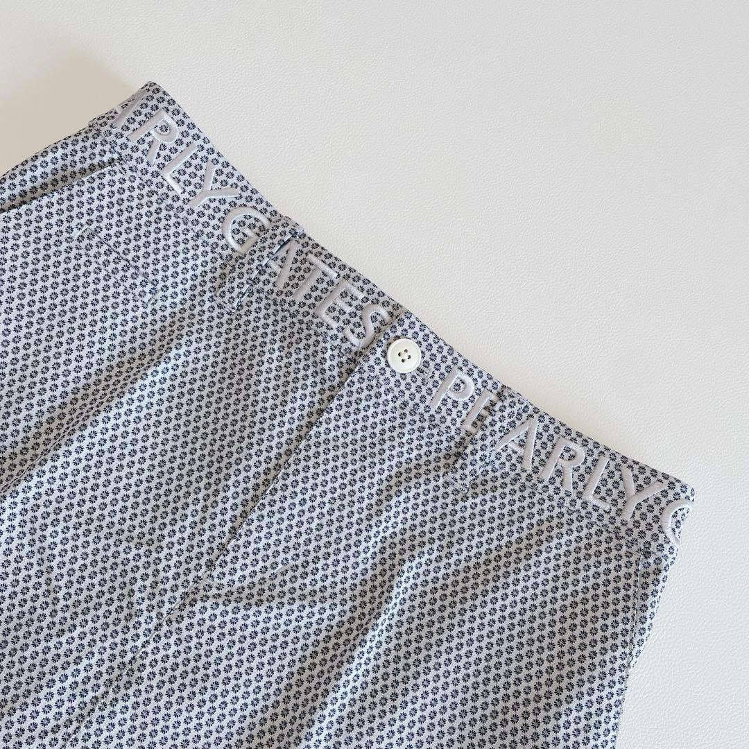 パーリーゲイツ 23SS スカート 1/M 総柄 グレー　刺繍ロゴ　春夏