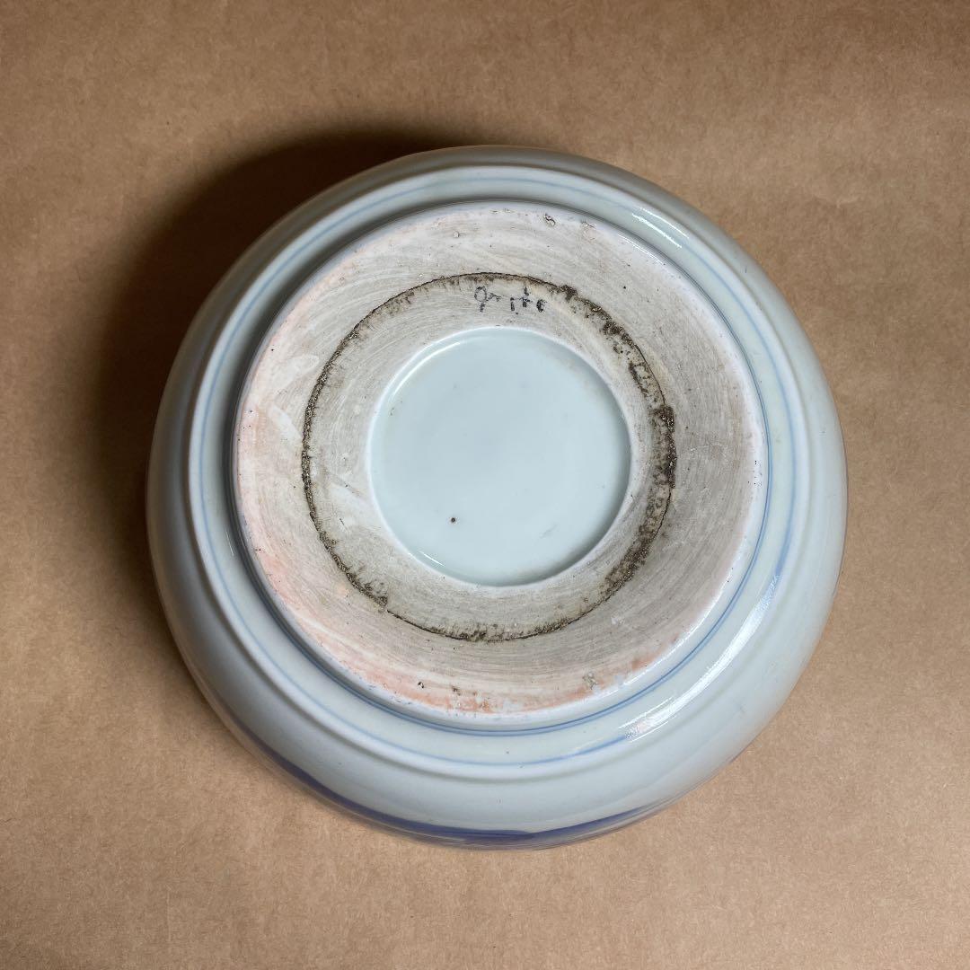 古い大鉢　【m38 染付　呉須　古伊万里　骨董　レトロ　アンティーク　ベロ藍】