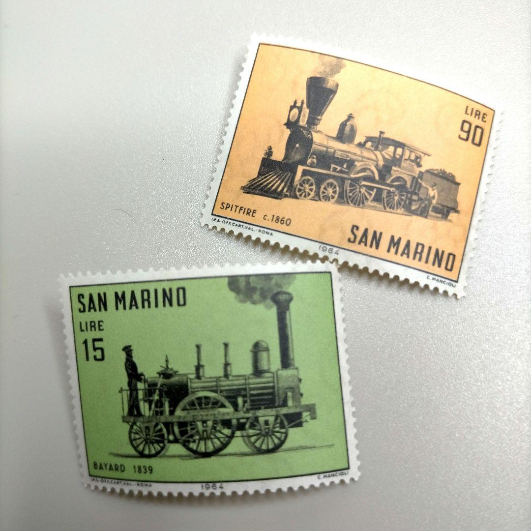 2068 外国切手 サンマリノ 機関車 シリーズ 10種 未使用