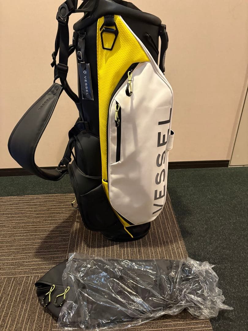 Vessel スタンドキャディバッグ ホワイト/イエロー/ベゼル