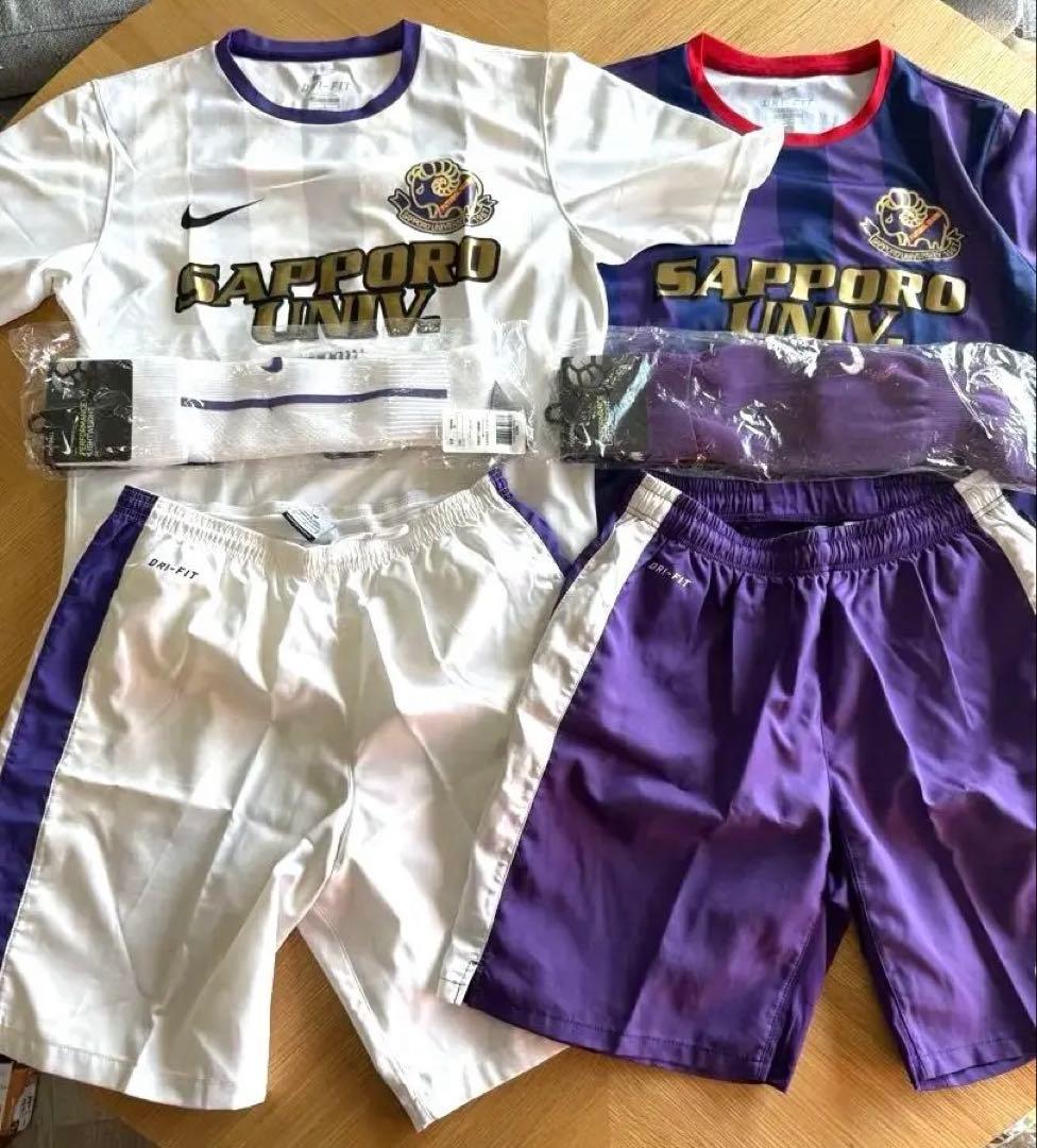 札幌大学サッカー部ユニフォームフルセット紫白