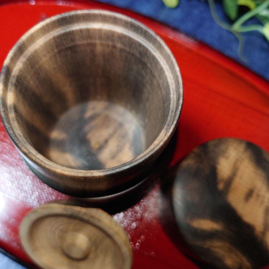 黒柿 茶筒 総黒柿