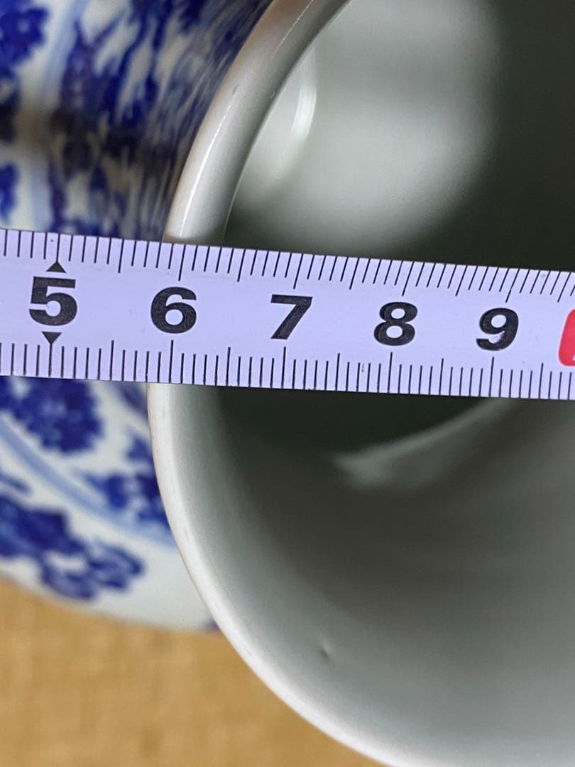 ♦中国古陶磁 鑑定済 大清乾隆年製銘 100年〜130年前 青花尊形瓶 古美術品