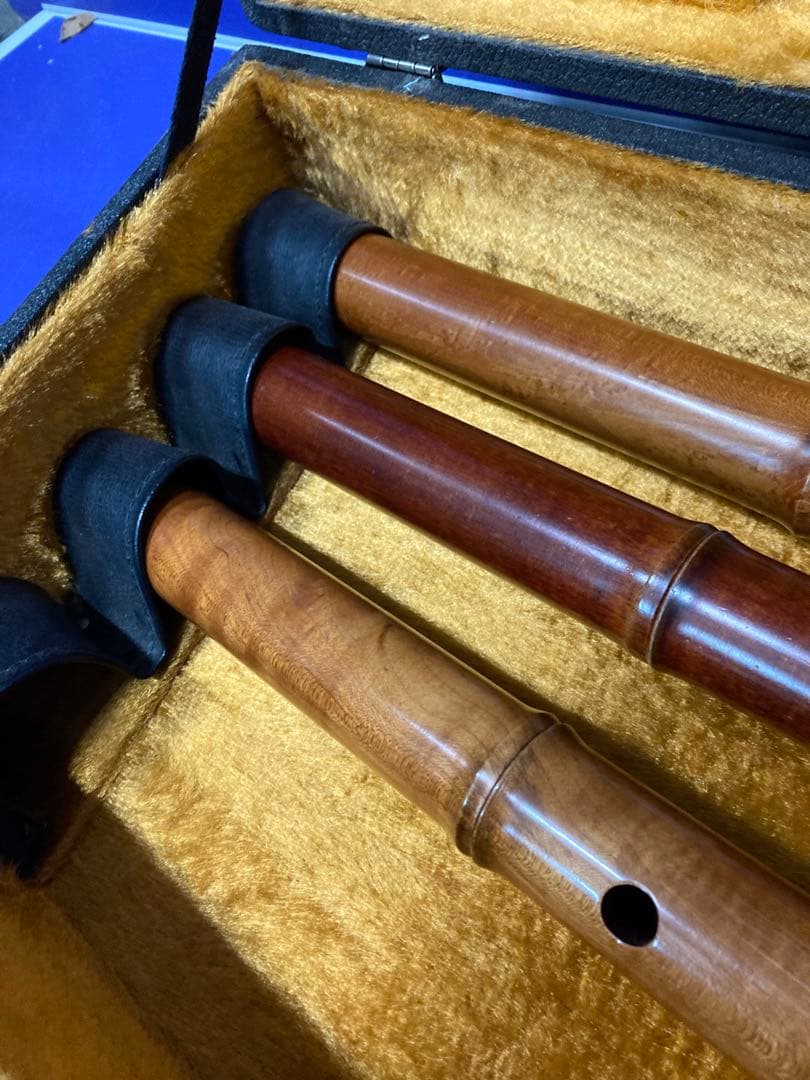 G）尺八 銘木尺八 蝴蝶 ★ 竹製 伝統和楽器 6本セット