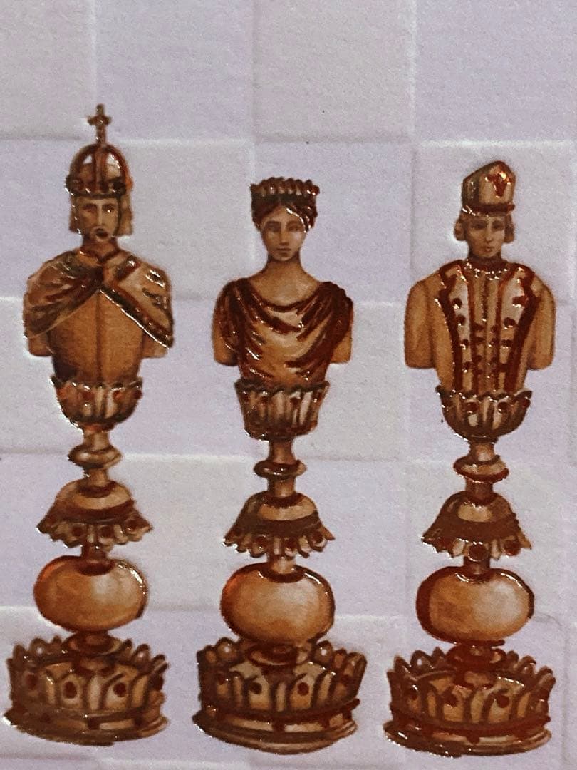 美術 アンティーク チェス駒 ゴールド フレーム アート