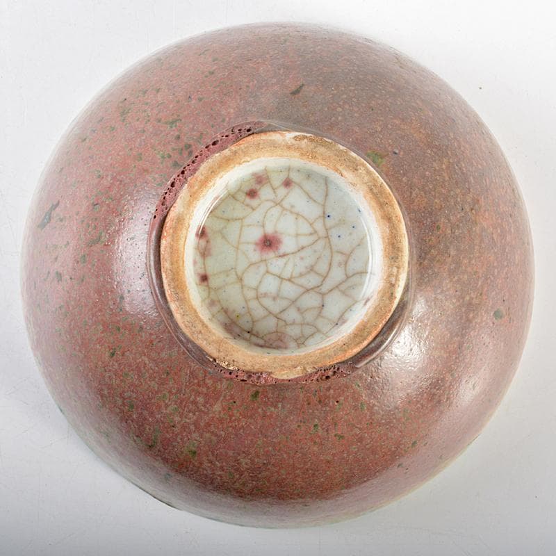 中国　辰砂　江豆紅釉　鉢　C　R5880