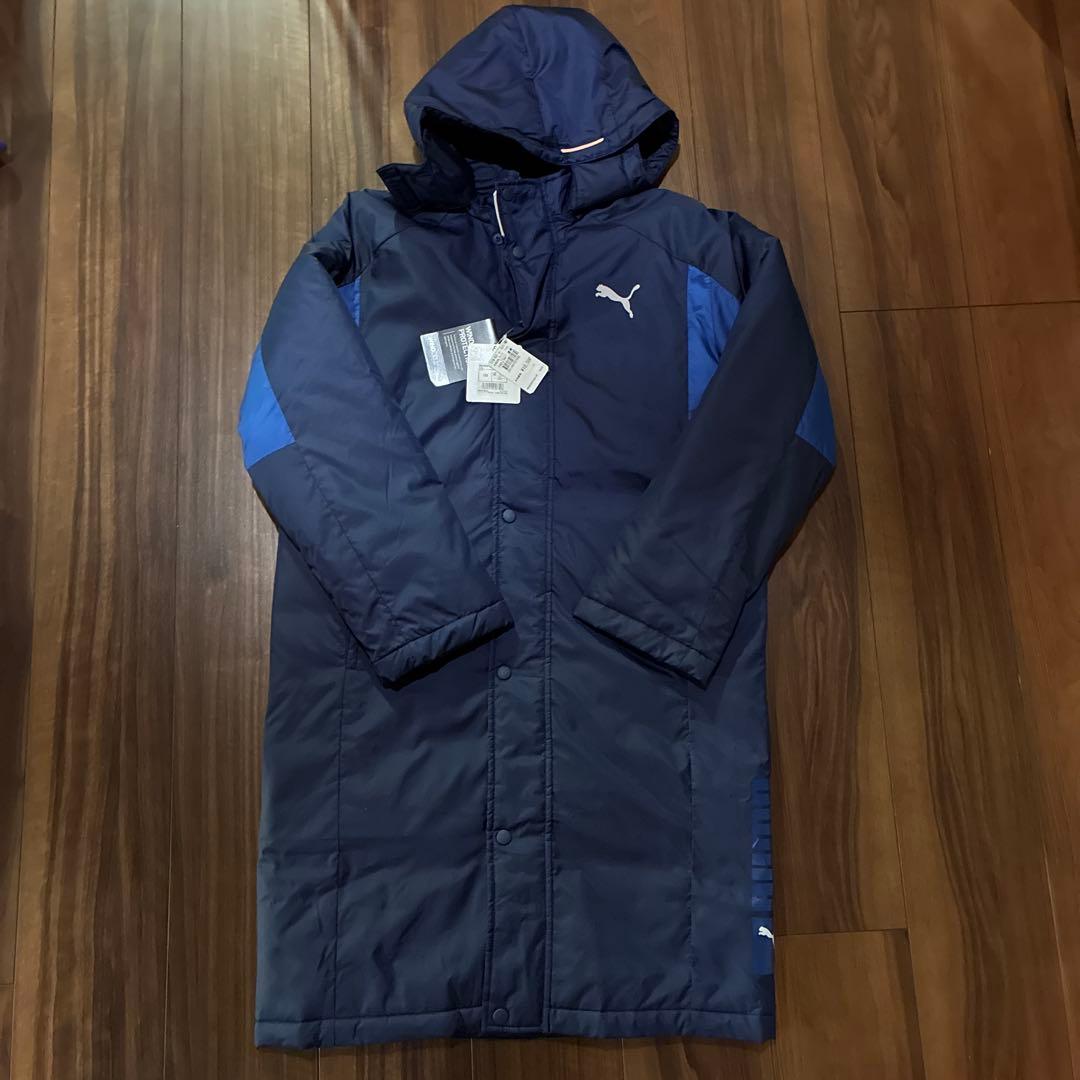 Puma フード付きベンチコート ネイビー/ブルー　160