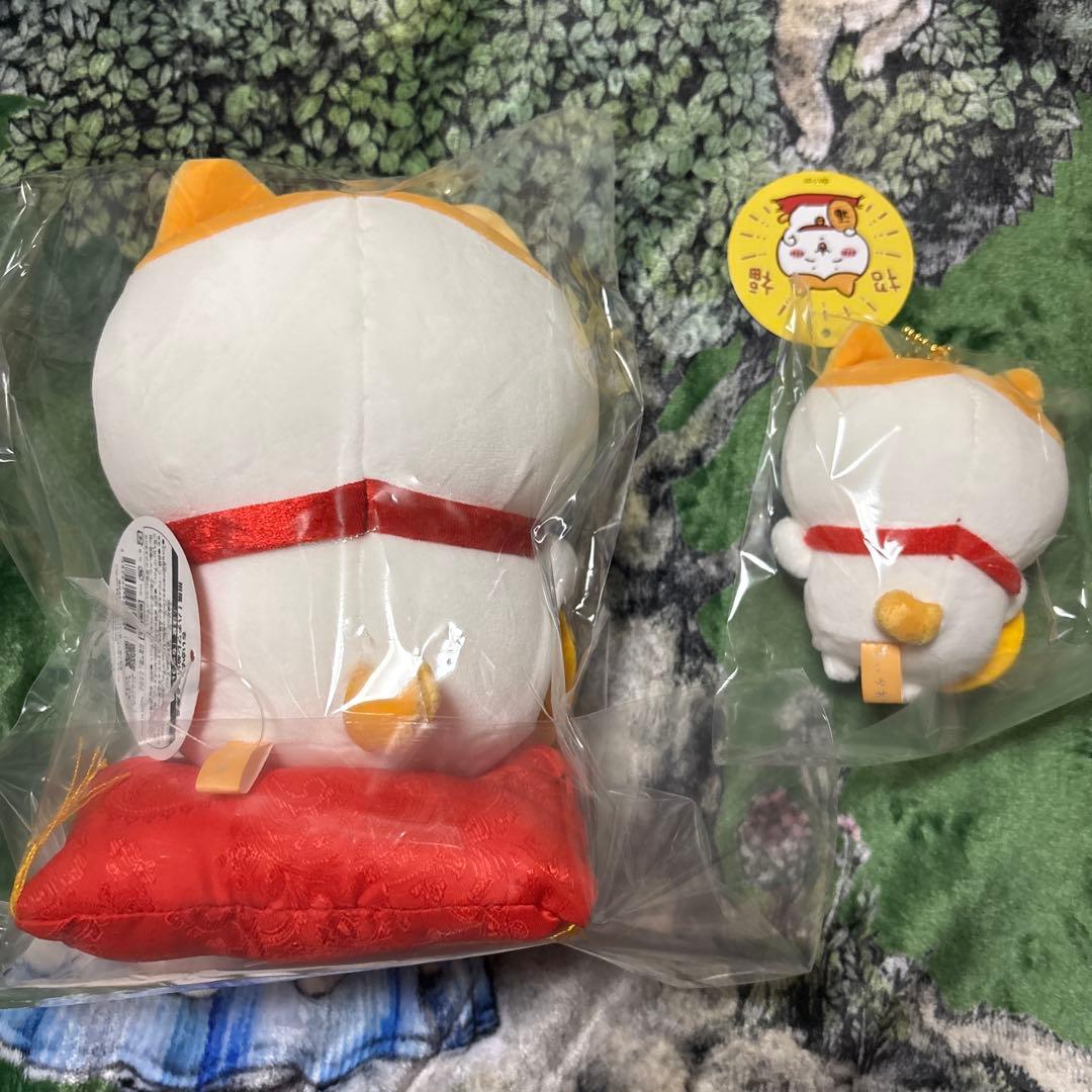 ちいかわ 招福 ハチワレ招き猫 ぬいぐるみ マスコット 2種セット