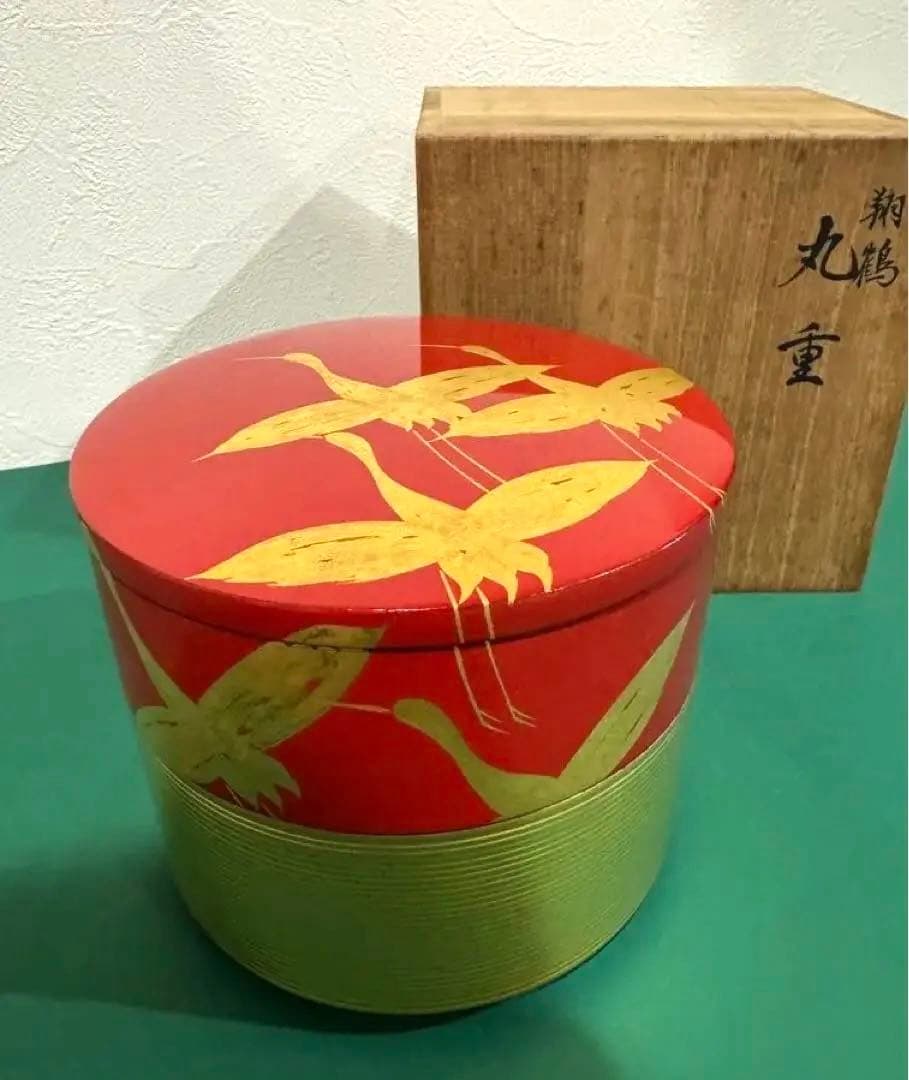 山田平安堂　平安堂　翔鶴　2段重　重箱　美品