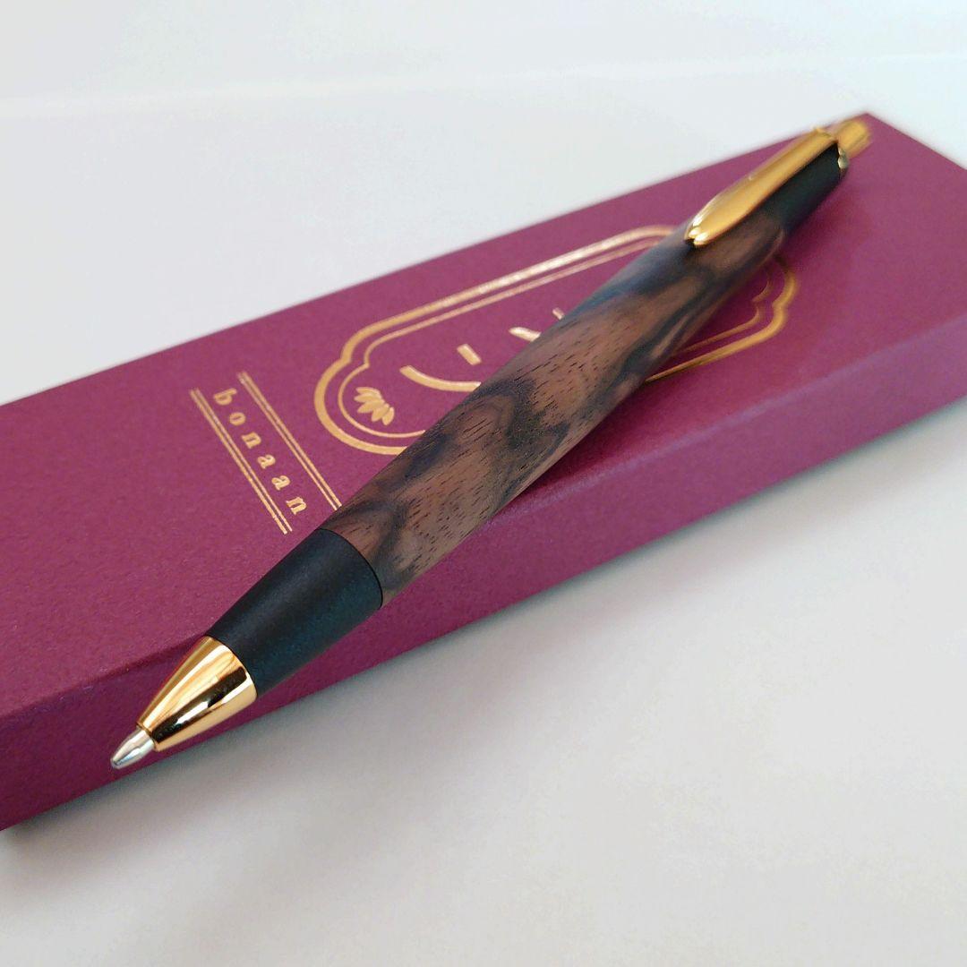 【新品・未使用】ボナンペン シャープペンシル（超特上黒柿孔雀杢／真鍮金具）