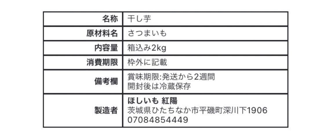 しば　平干し　箱込み2kg×2