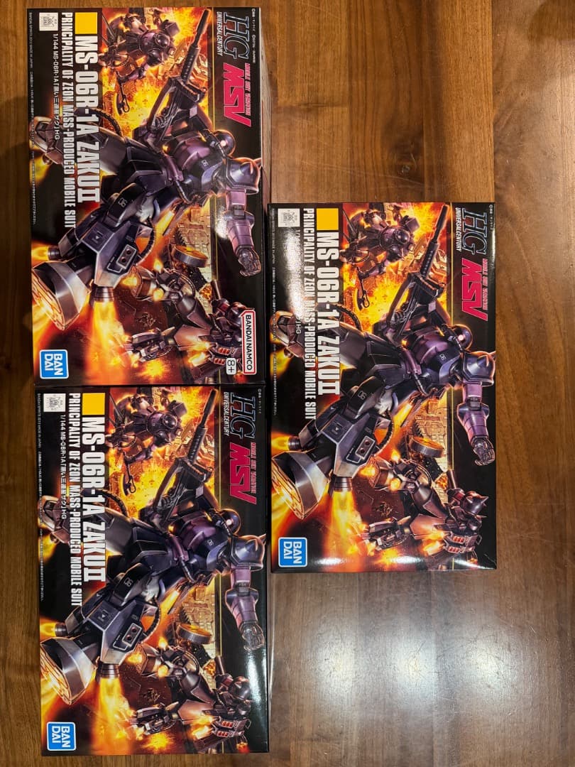 【中古・未組立品】HGUC MS-06R-1A 黒い三連星ザクII ３個セット