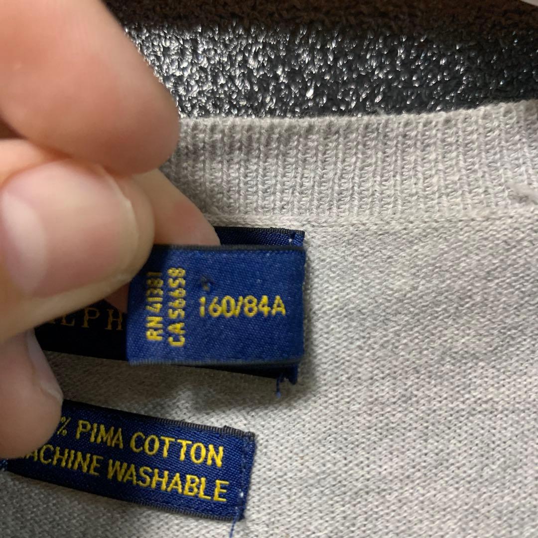 ラルフローレン　ピマコットン　薄手　セーター　グレー