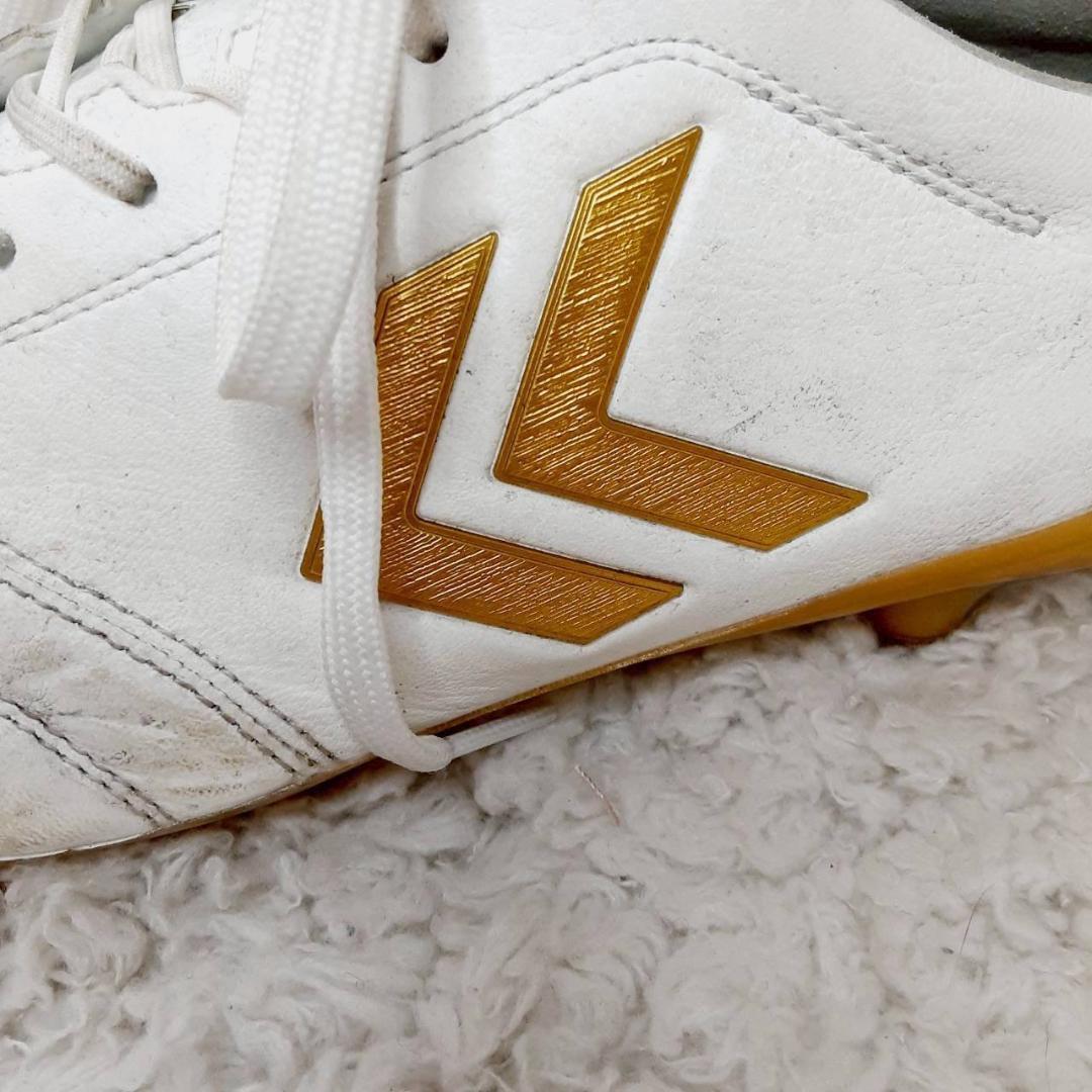 美品26㎝◎HUMMEL VORART 3 スパイクシューズ ホワイト ゴールド