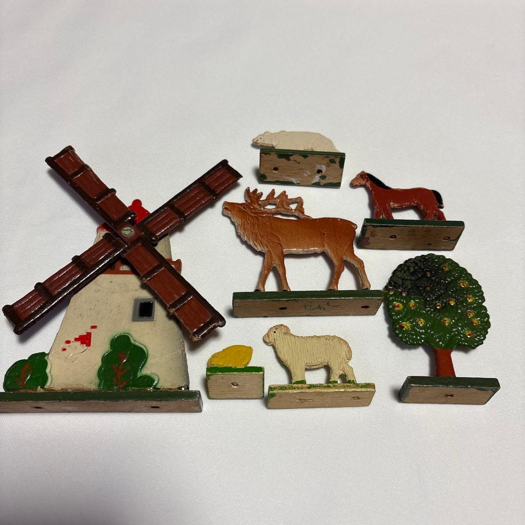ドイツ　木製　プレート　ヴィンテージ 動物セット