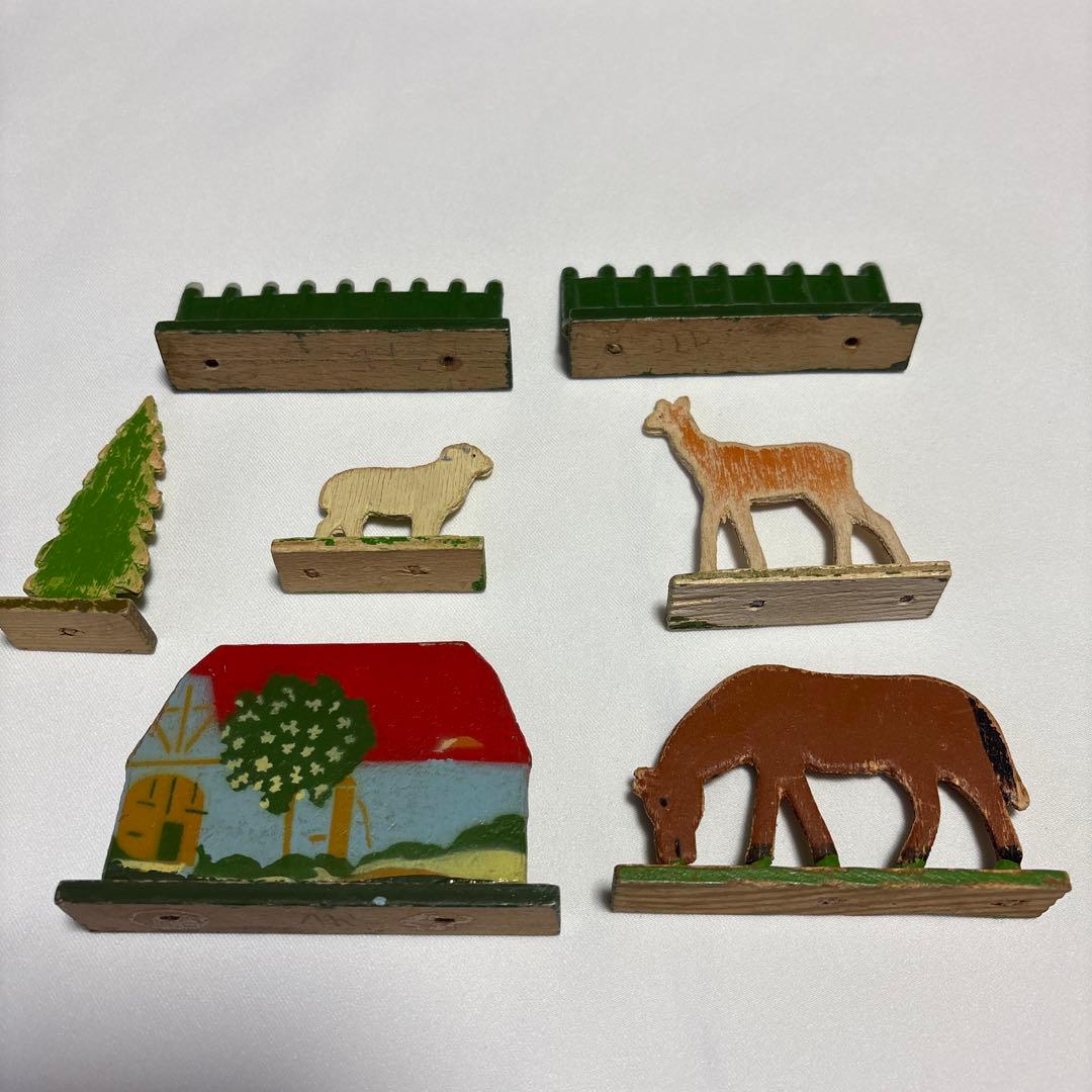ドイツ　木製　プレート　ヴィンテージ 動物セット