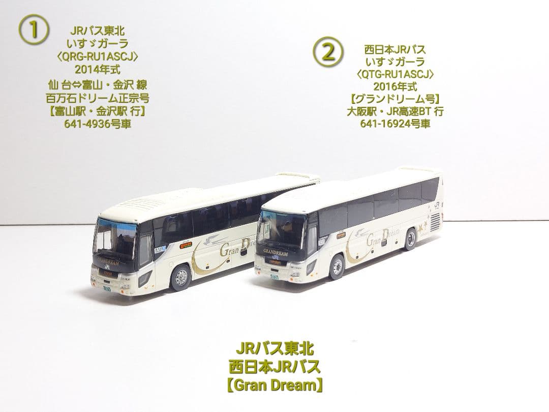 JRバス東北 × 西日本JRバス いすゞガーラ【グランドリーム号】2台セット