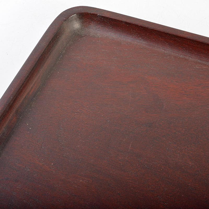中国　唐木紫檀製　無垢刳り貫き　煎茶盆　香盆　V　R5875