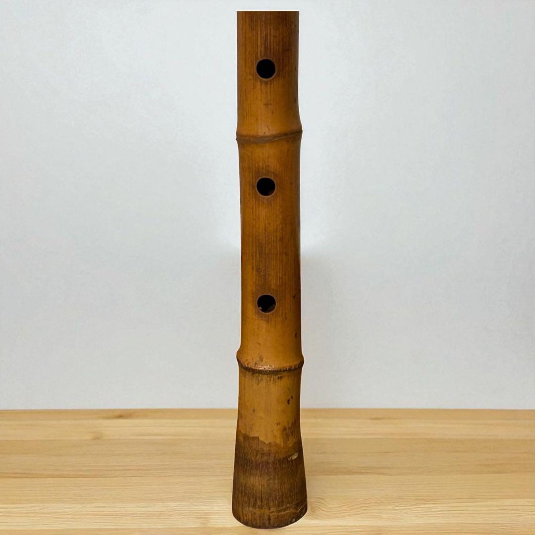 稀少品✨山宮銘 尺八 2尺 59cm 内朱仕上げ 和楽器 本格竹製 赤漆仕上げ