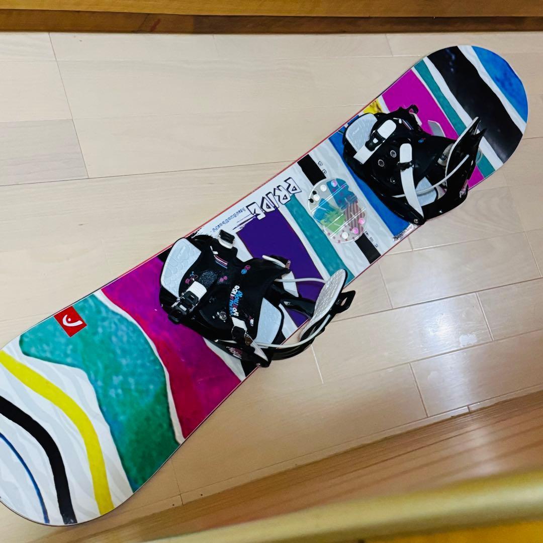 138cmスノーボードビンディング付きカラフル ワンタッチ初心者女性レディース