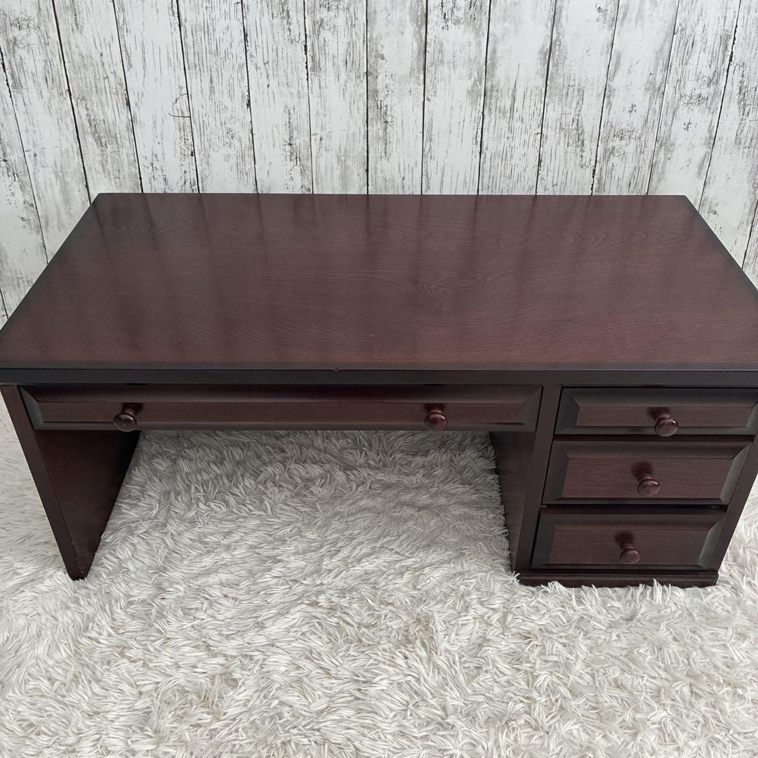 民芸調文机 書斎机 昭和レトロ アンティーク サクラ