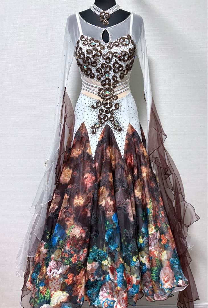 社交ダンス用ドレス　競技用ドレス　モダンドレス　バイカラー