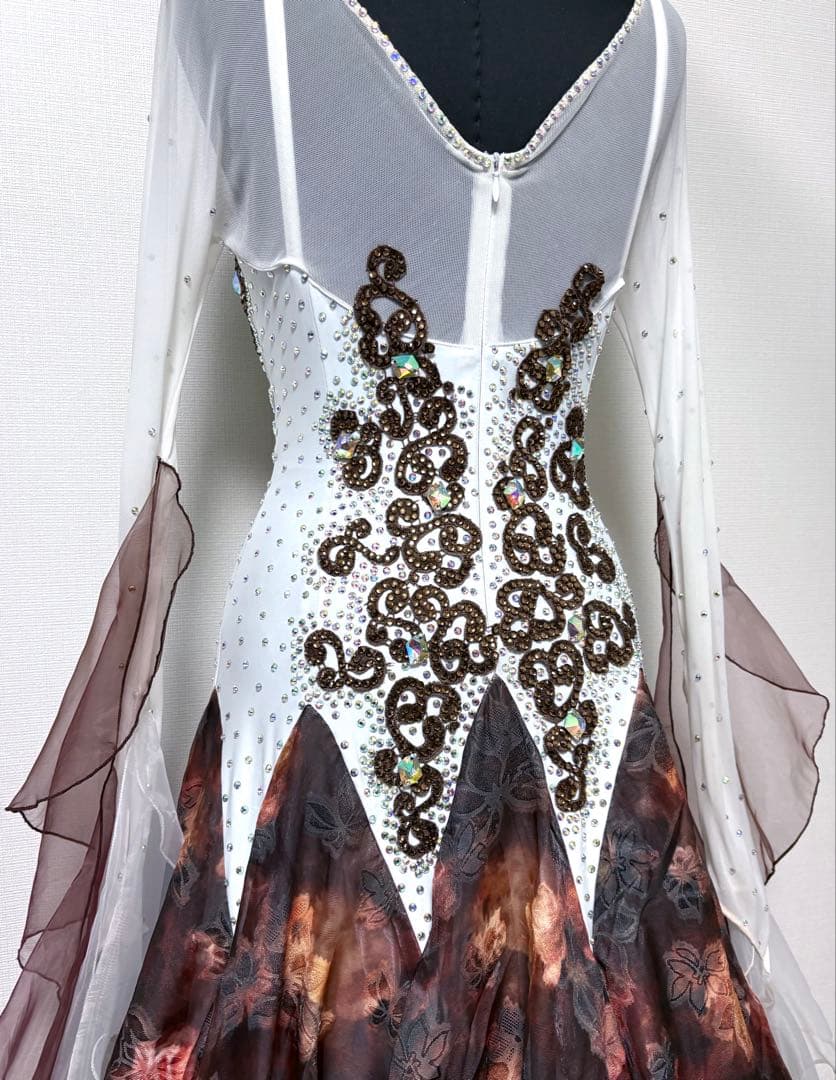 社交ダンス用ドレス　競技用ドレス　モダンドレス　バイカラー