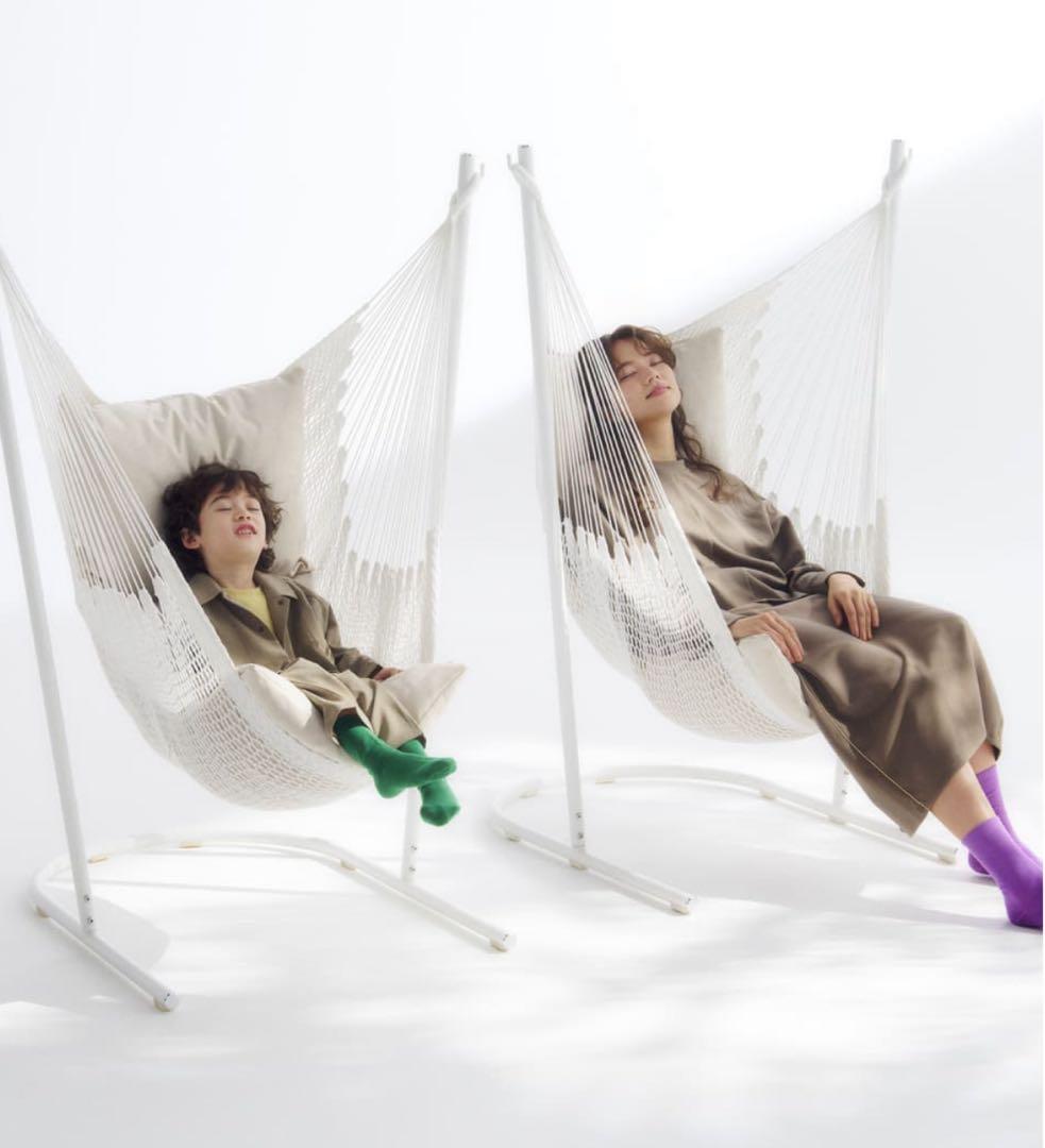 ホワイト ハンモック クッション付き