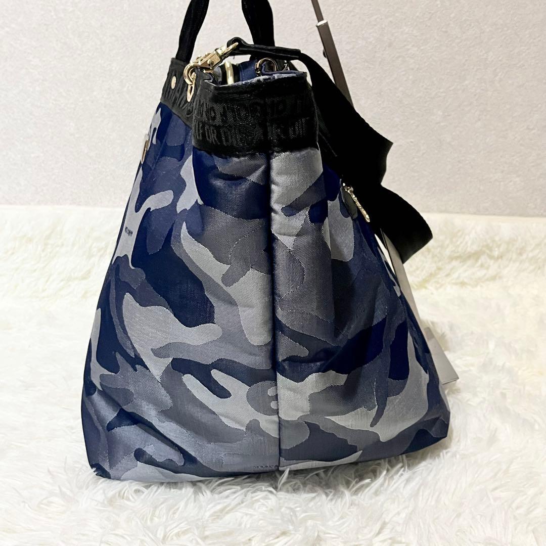 未使用級✨MARK&LONA トートバッグ　2way 迷彩　スカル　ネイビー