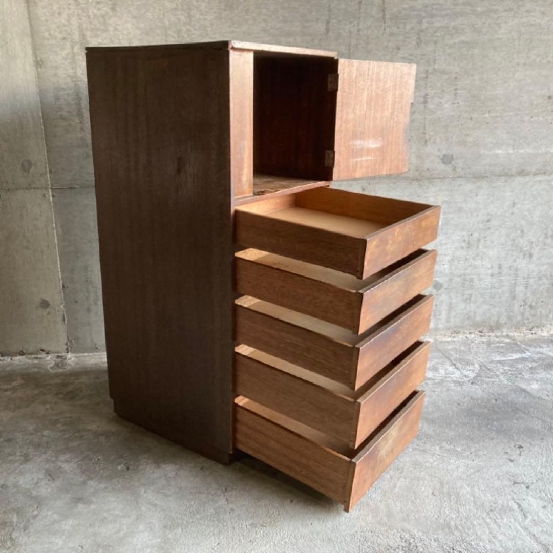 古いキャビネット チェスト ラック 箪笥 電話台 棚 木製 当時物 昭和 レトロ