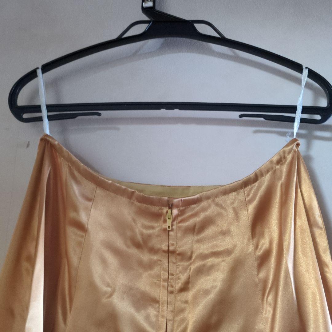 ターコイズ フリル付きロングドレス