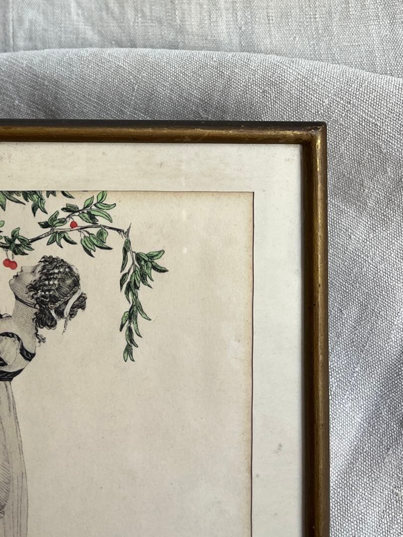 ◆フランスアンティーク｜希少なフランス絵画「さくらんぼ」