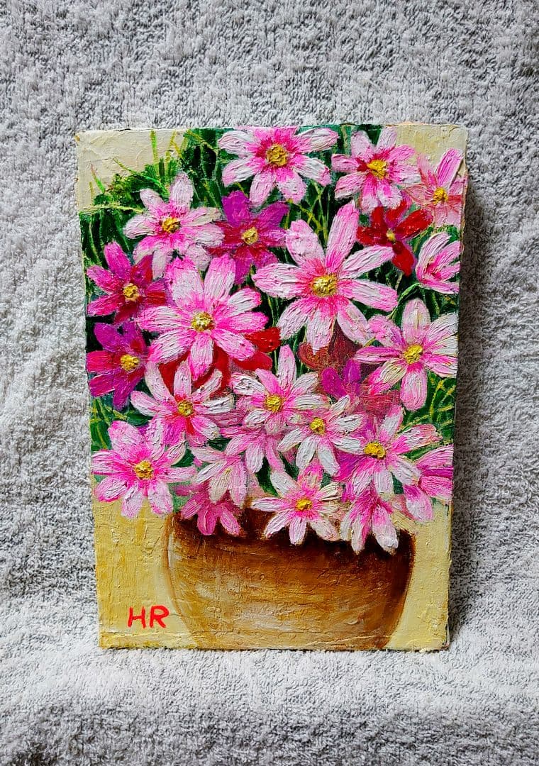 油絵 絵画 コスモス【SM号】