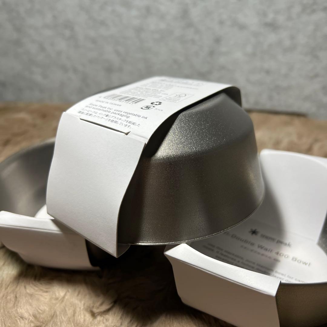 スノーピーク( peak) チタンダブルボウル　400ml x 4個