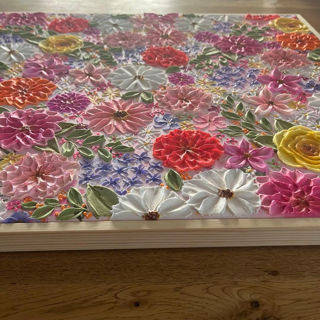 絵画 フラワーアート 花の絵 現代アート アートパネル　花柄　フラワーインテリア