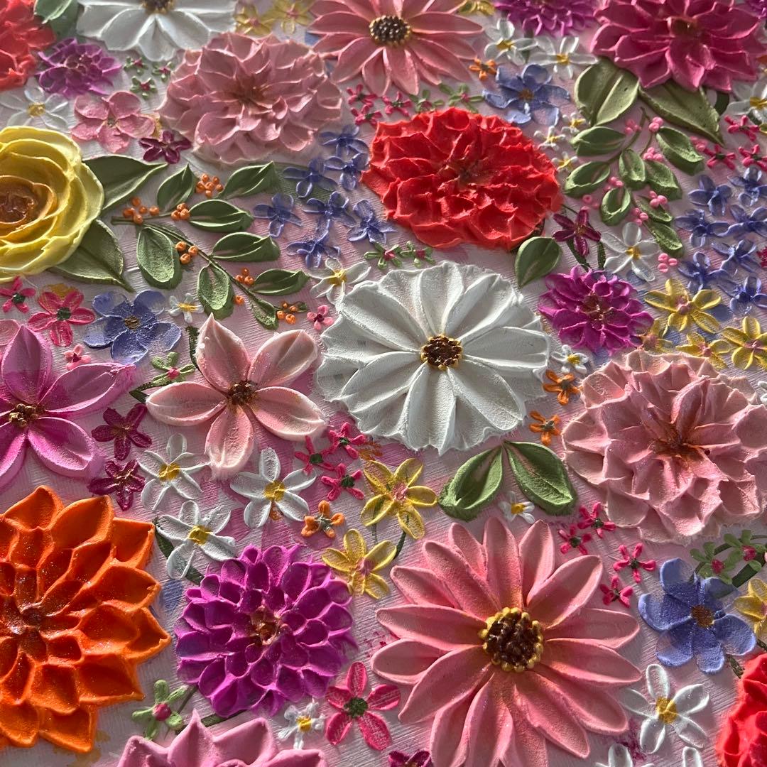 絵画 フラワーアート 花の絵 現代アート アートパネル　花柄　フラワーインテリア