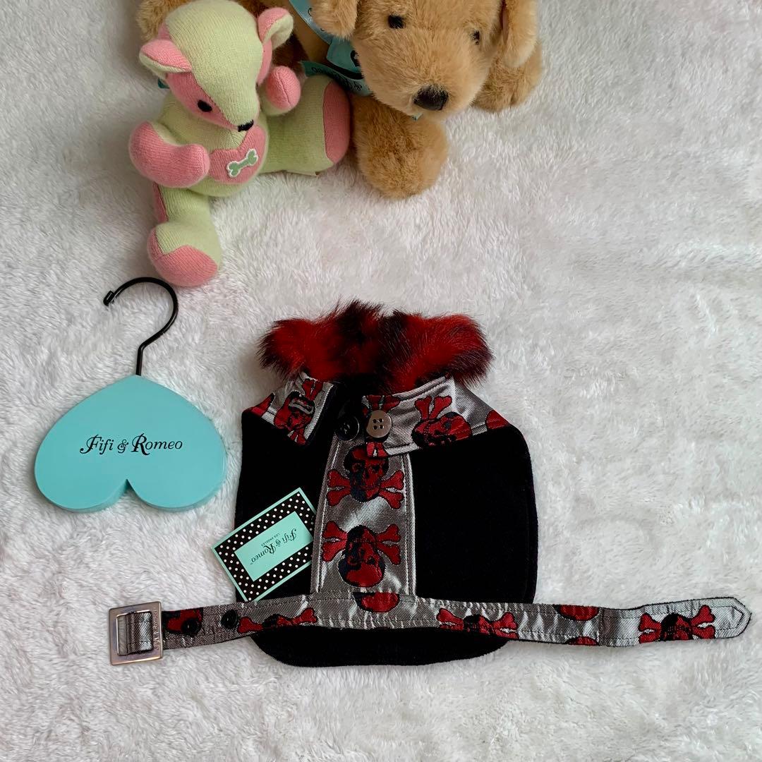 未使用Fifi&Romeoハンガー付きスカル刺繍ファードクロ防寒コート日本製