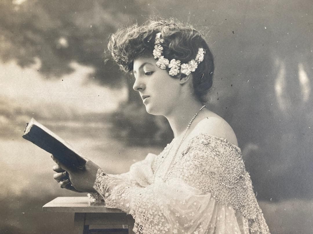 フランスアンティーク　女優の肖像写真　マルト・レニエ　ナダール写真館