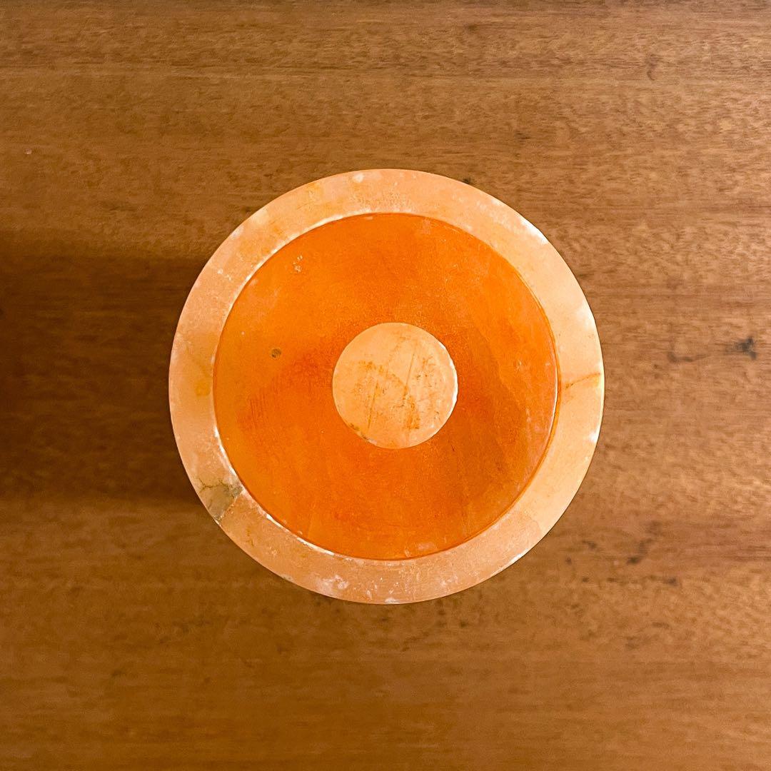 【19世紀後半】スペイン製アルバスター容器 オレンジ 半透明