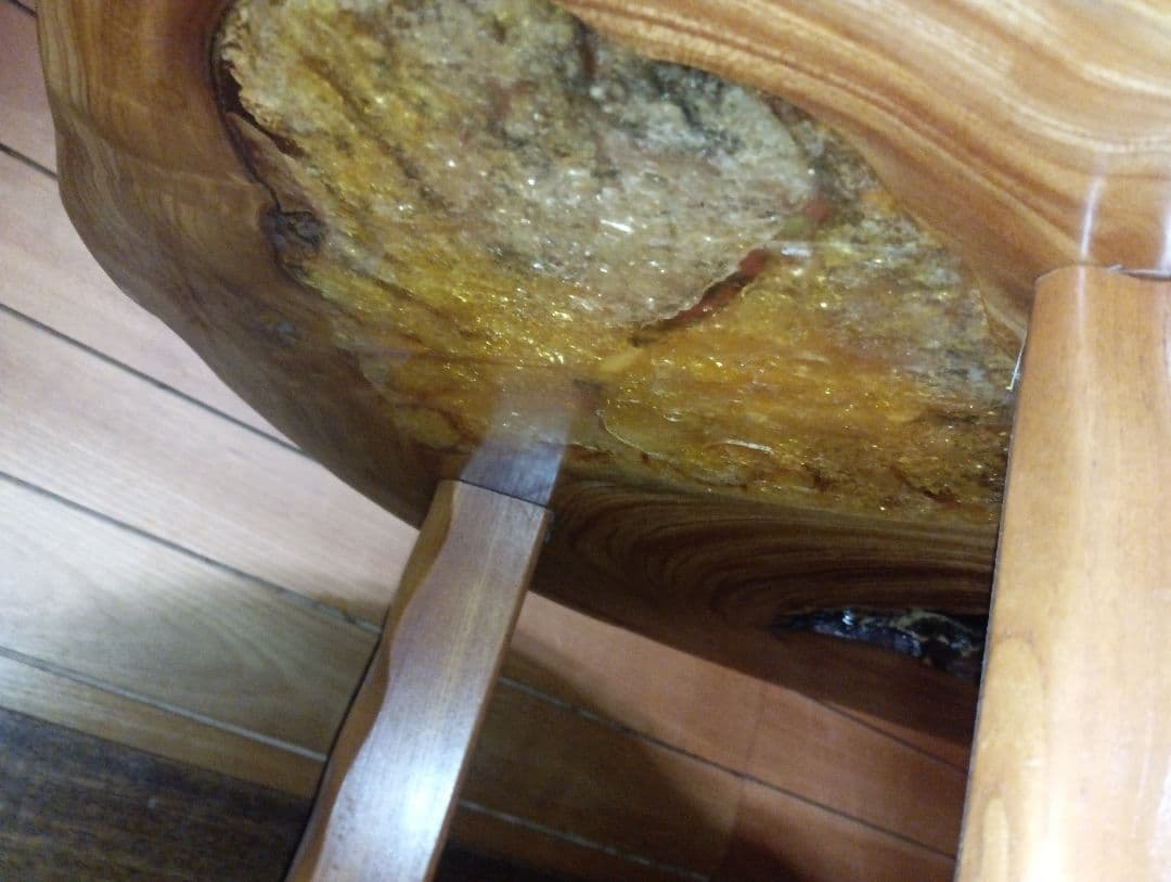 昭和レトロ 木製座卓 天然木 一枚板 センターテーブル 花台 鯉と紅葉のデザイン