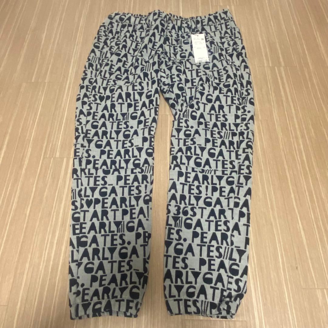 新品未使用タグ付き　PEARLY GATES ロゴプリント パンツ　サイズM